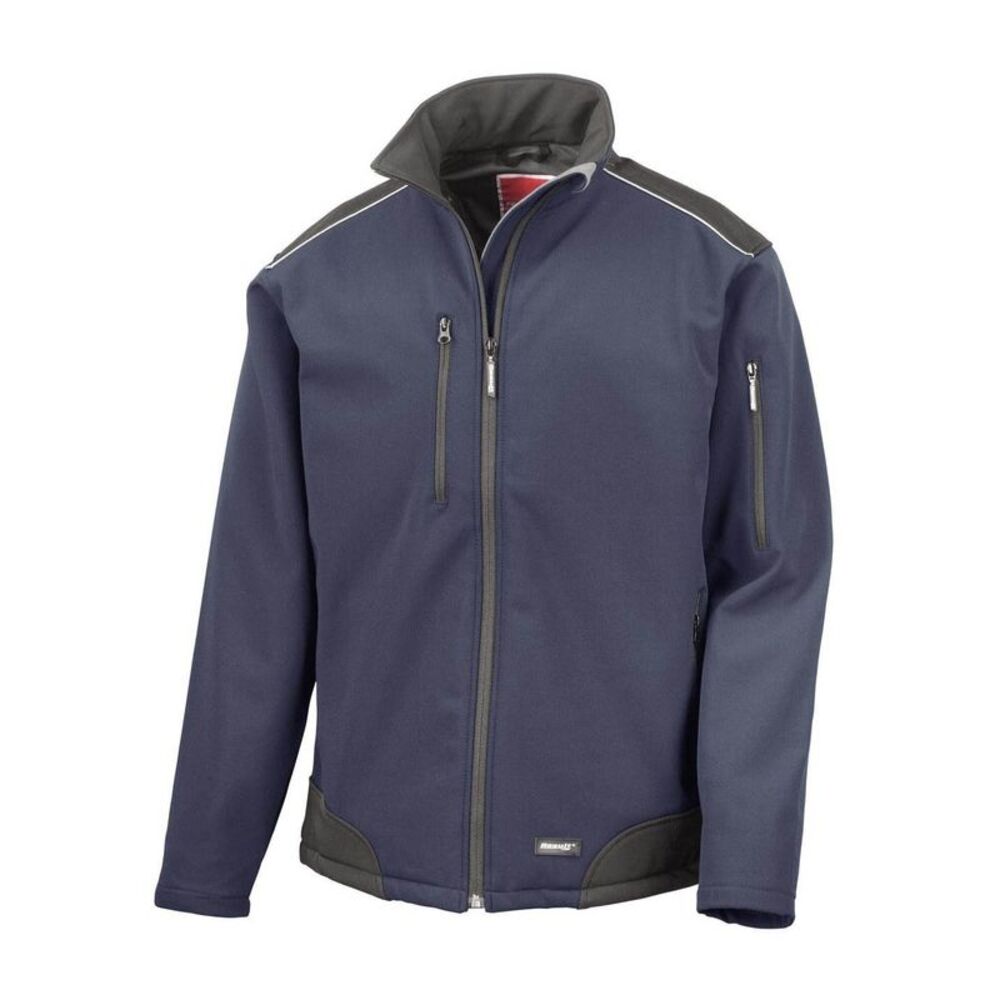 Result Mens Ripstop Soft Shell Breathable Weatherproof Zip up Jacket /Coat / Nav